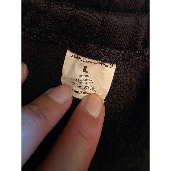 Assholes Live Forever 420 Sweatshorts – Size Large | Black/White | Drawstring - Picture 4 of 4